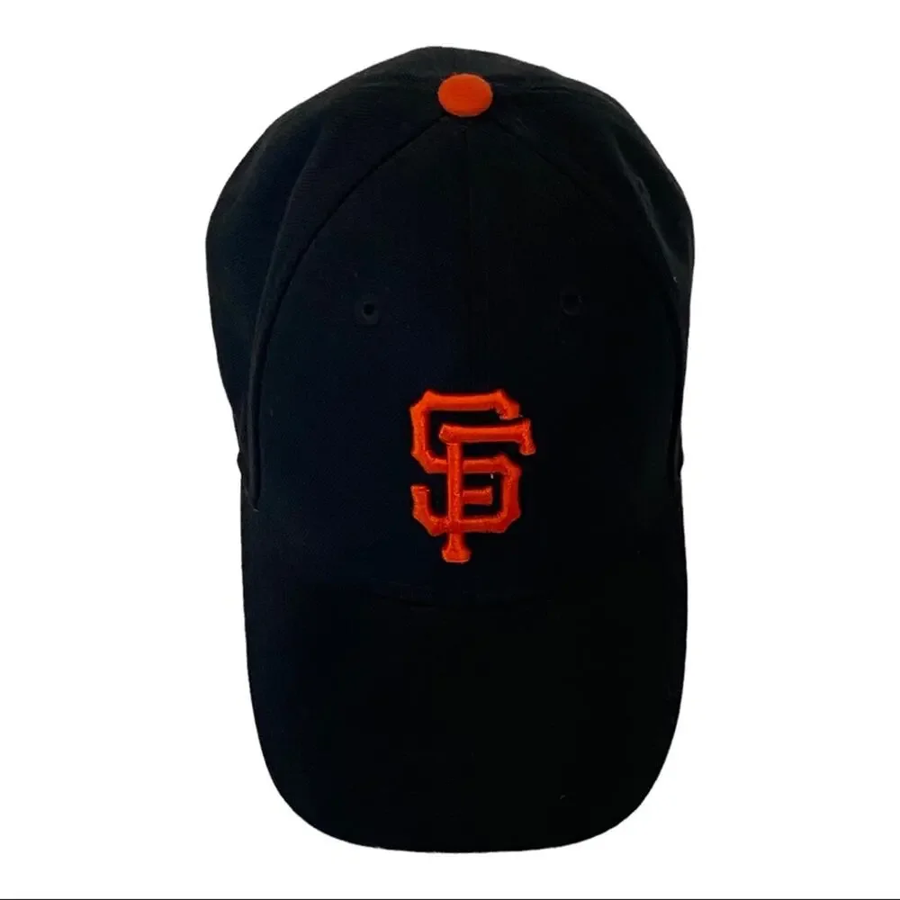 New Era SF San Francisco Giants Black And Orange Adjustable Baseball Hat Cap